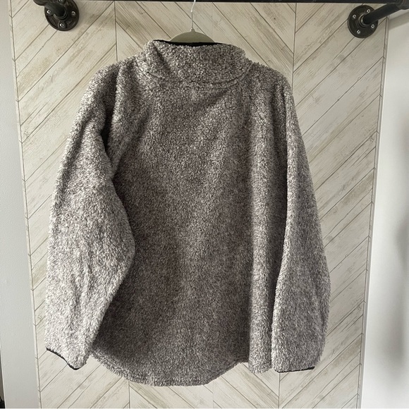 Maurices Gray Buffalo Plaid Yoke Snap Front Sherpa Pullover Sweatshirt Size 2X - Picture 6 of 7